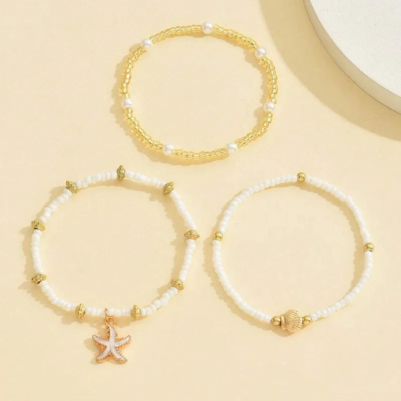 Bracelet de Cheville Bohème – Coquillage Doré