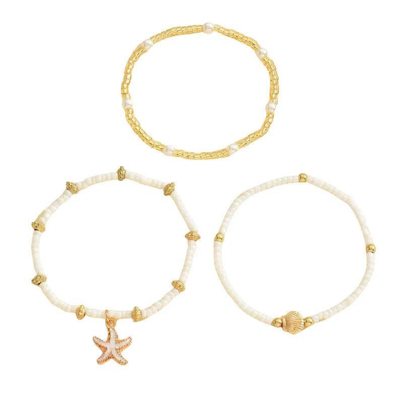 Bracelet de Cheville Bohème – Coquillage Doré